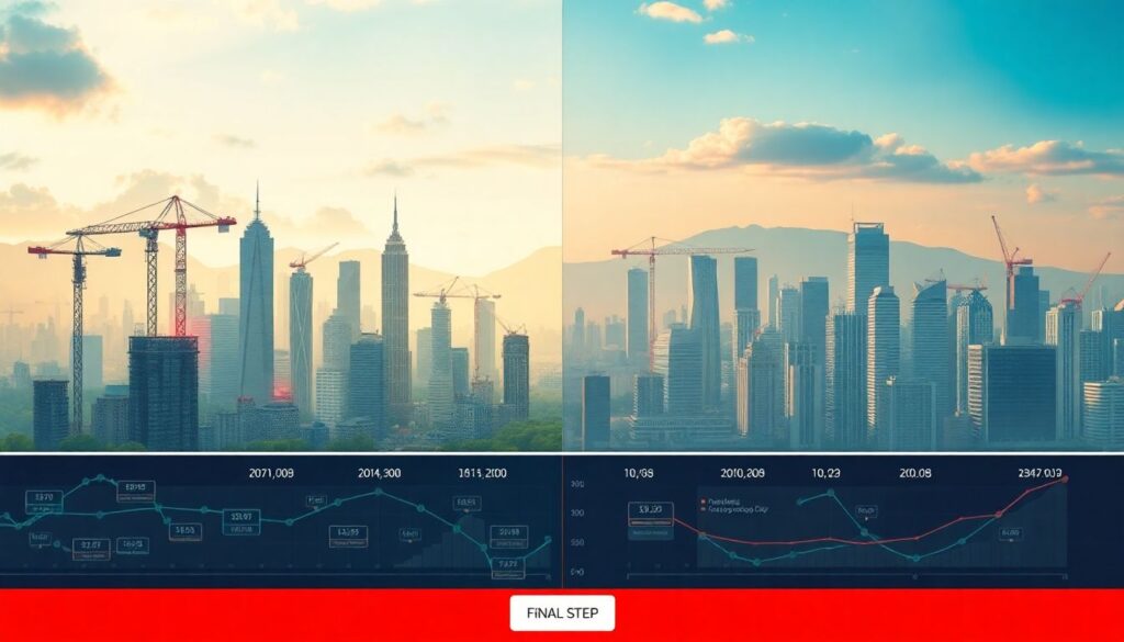 Сравнение графиков сдачи объектов в разных странах - иллюстрация