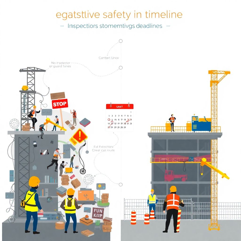 Стадия охраны труда и соблюдение сроков сдачи при строительстве объектов