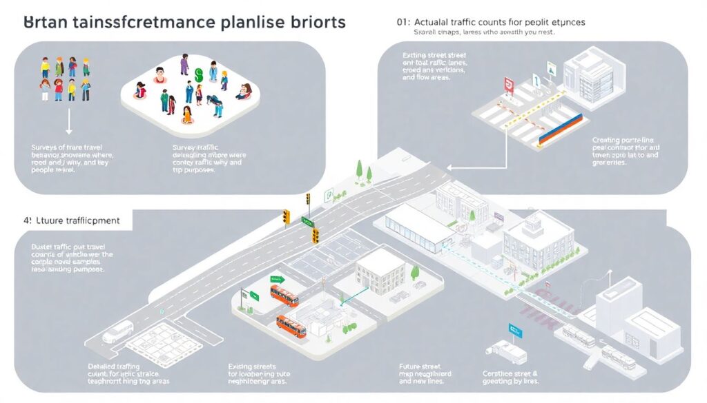 Городские планы застройки и влияние на транспорт - иллюстрация